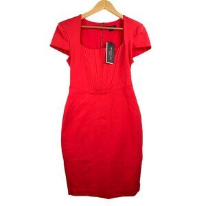 Guess Marciano Kyle Corset Midi Dress citrus Paradisi‎ bodycon 90s sexy sz 8